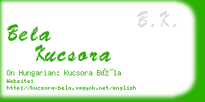 bela kucsora business card